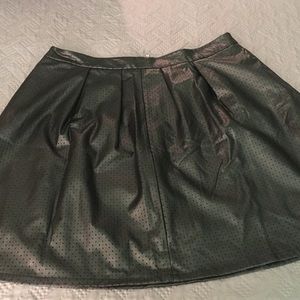Faux Leather Circle Skirt